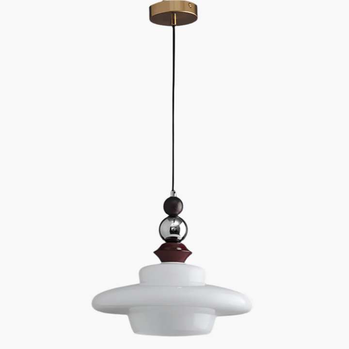 Middelalderlig Beige Glas Pendel Lampe
