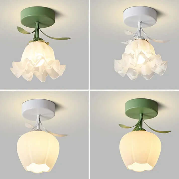 Tiffany-tyylinen kattovalaisin yksinkertainen mini-kukkakuvio