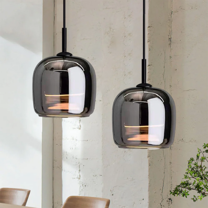 Moderne sort glas loftlampe
