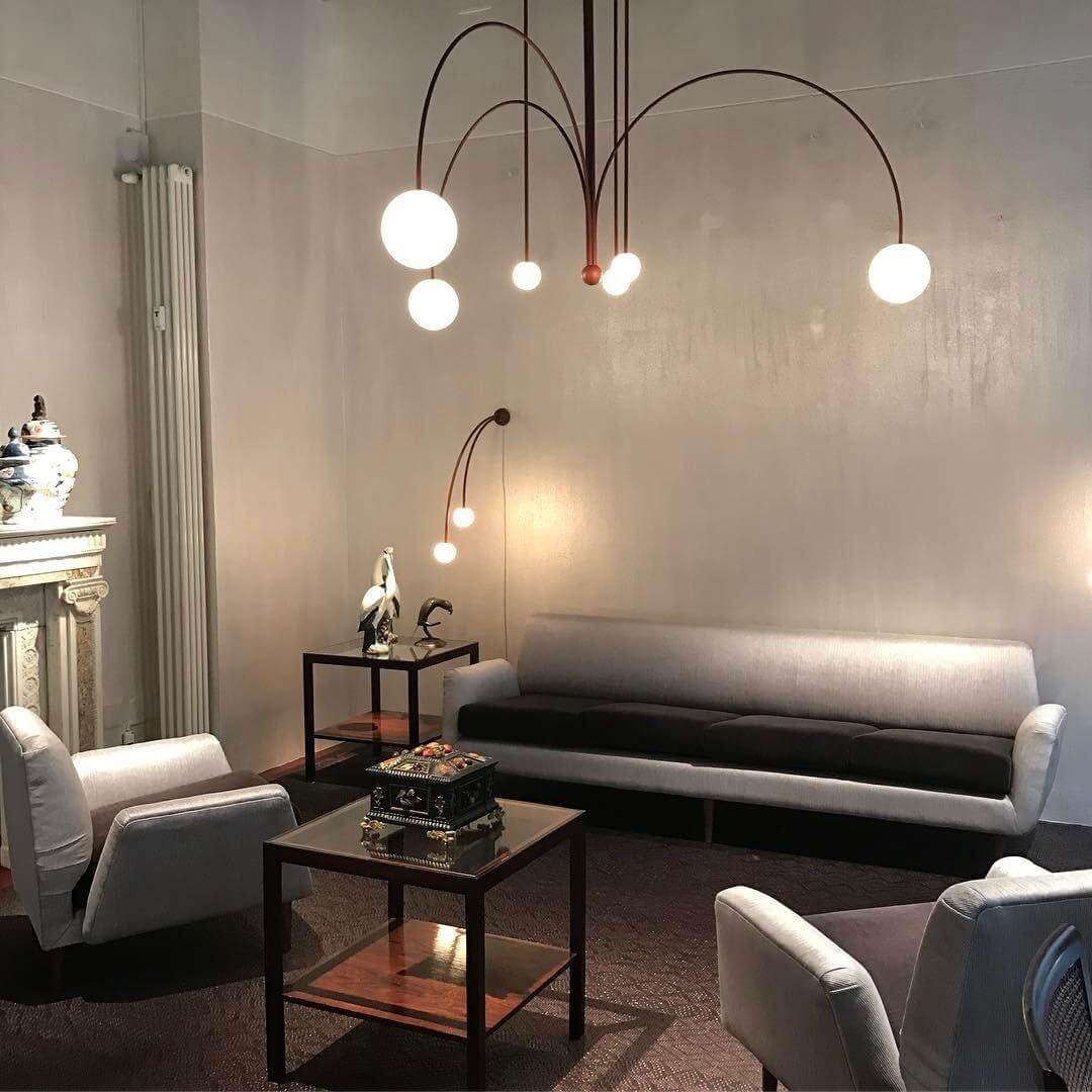 Moderne pendellampe - metal- og glaskomponenter