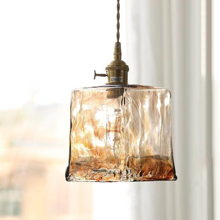 Rustik brun glas pendellampe vintage stil