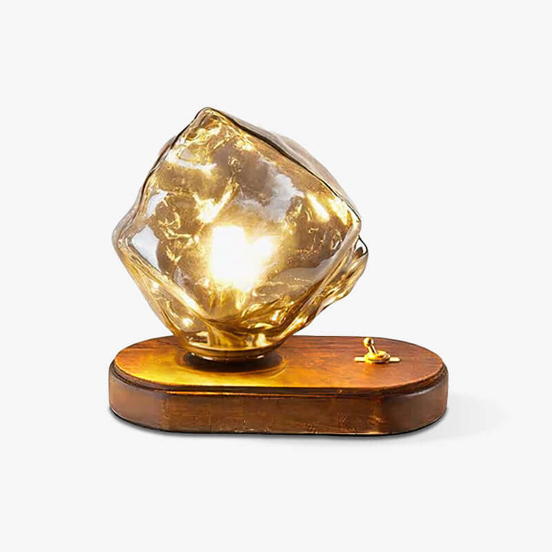 Lampe De Table En Verre En Forme De Pierre De Glace