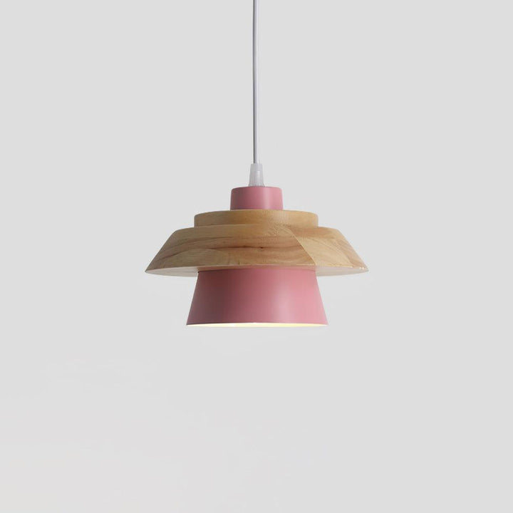 Moderne træ- og sten pendel lampe