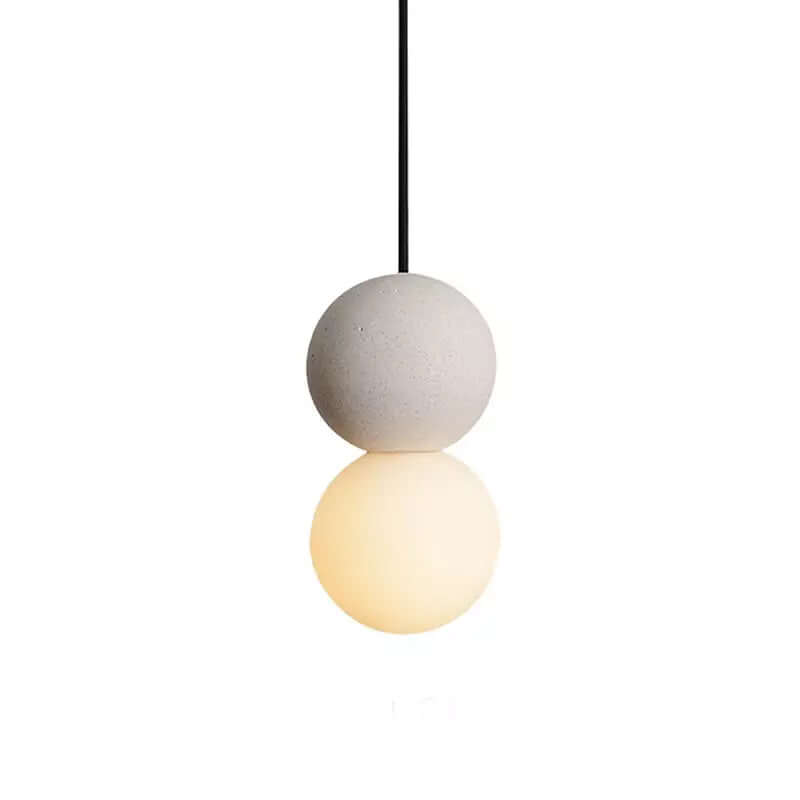 Moderne loftslampe - Betonmønster og glas