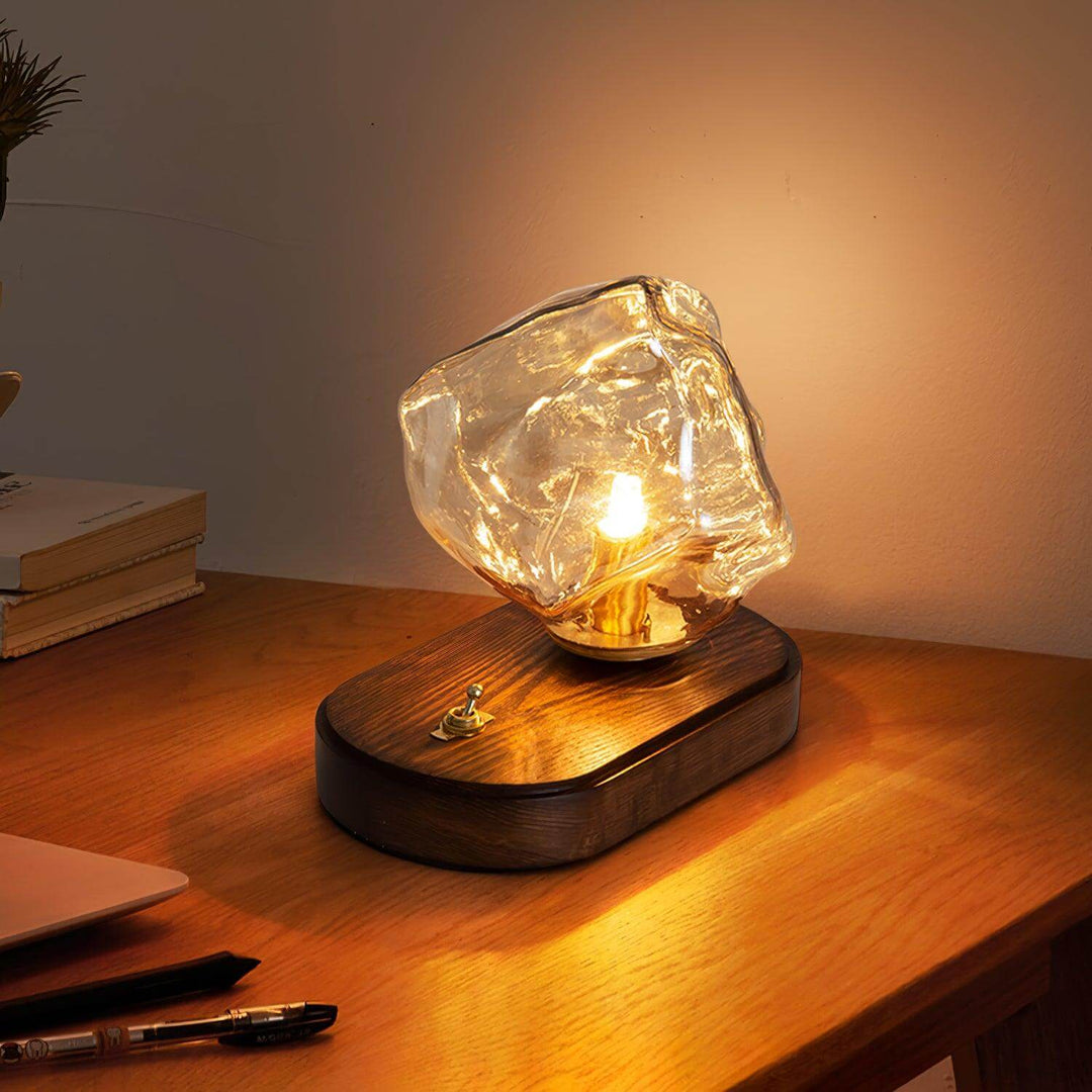 Isstensk design glasbordlampe metalbase