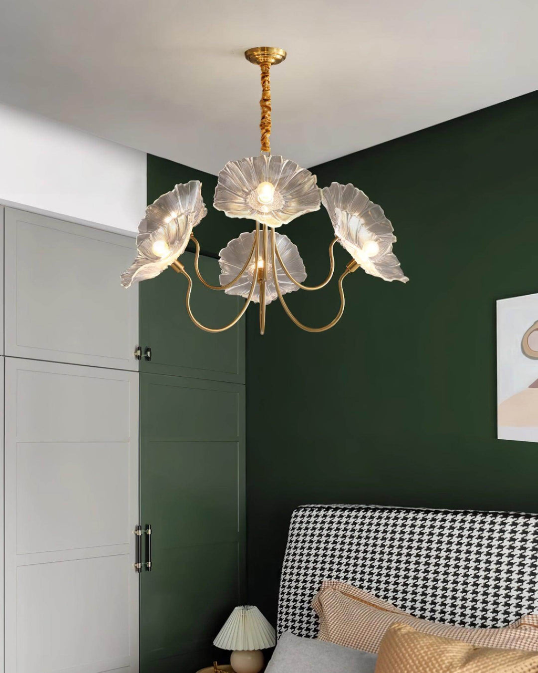 Glasblomsterkrone moderne lampe