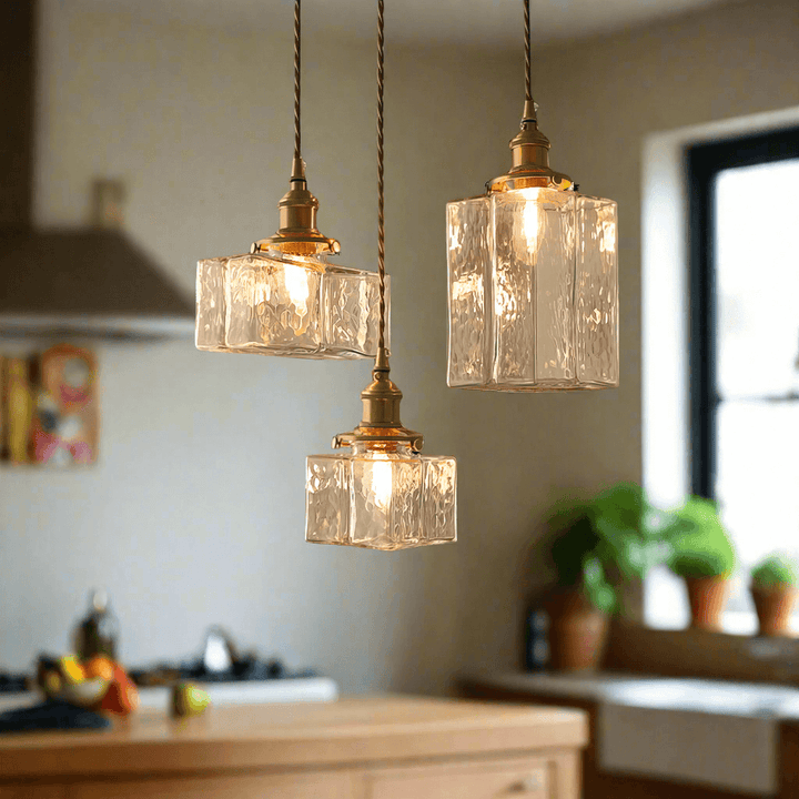 Moderne retro glas pendellampe