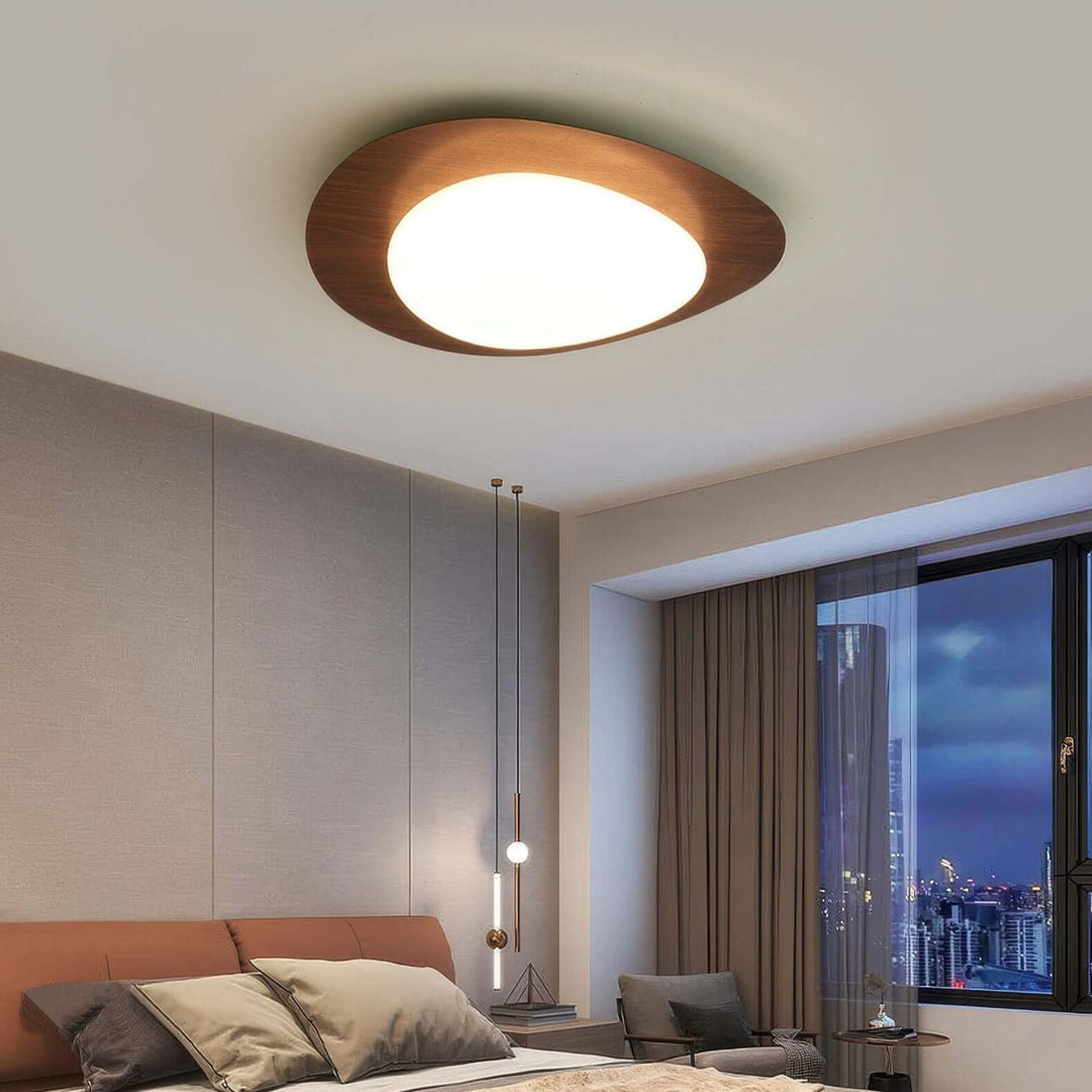 Moderne træ loftlampe med åremønster