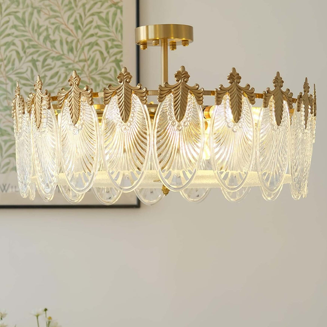 Motif Décoratif Lustre Rond En Verre