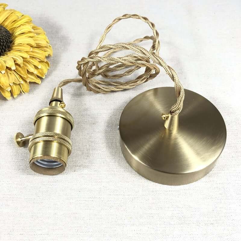 Uregelmæssig messing- og glas pendellampe