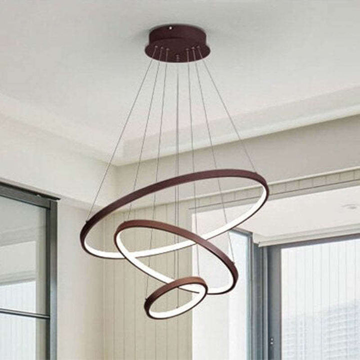 Moderne 3-ring LED loftslampe i spisestuen