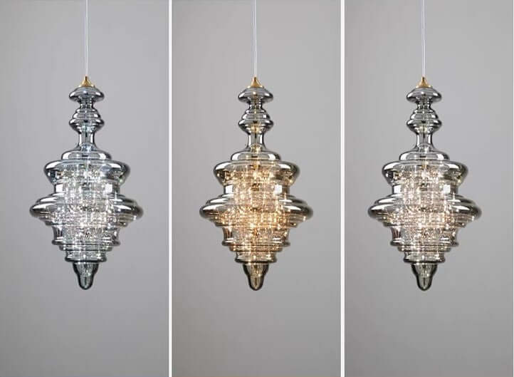 Moderne stjernehimmel pendellampe med glasskærm