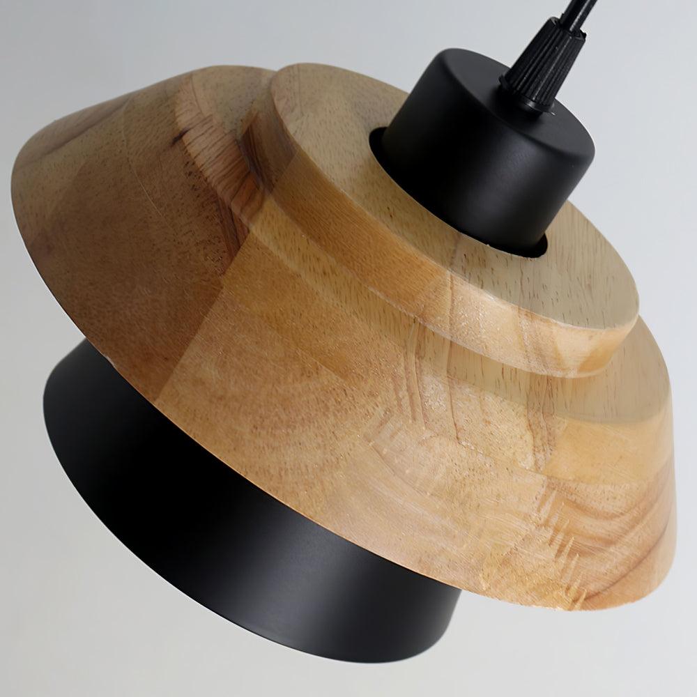 Moderne træ- og sten pendel lampe