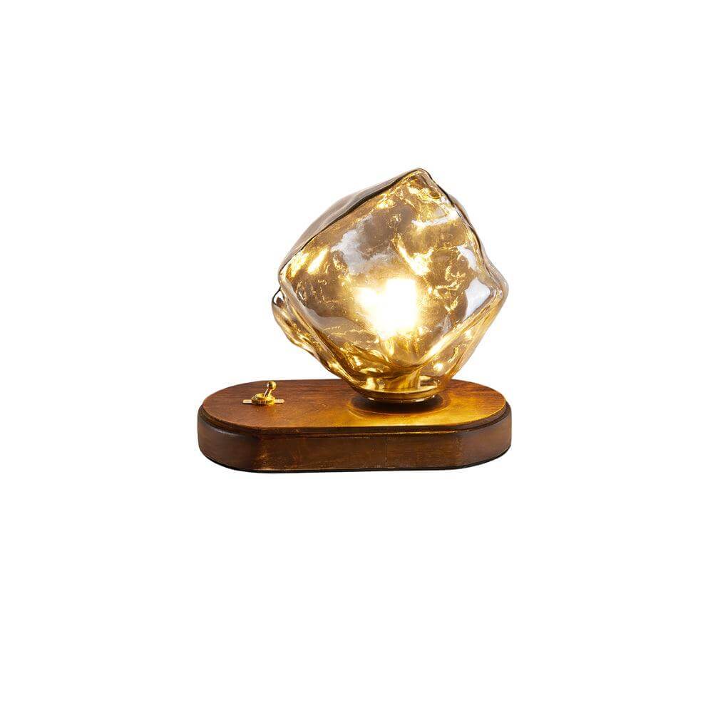 Lampe De Table En Verre En Forme De Pierre De Glace