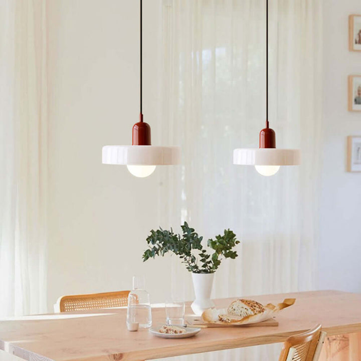 Farverig Bauhaus-stil glasloftslampe