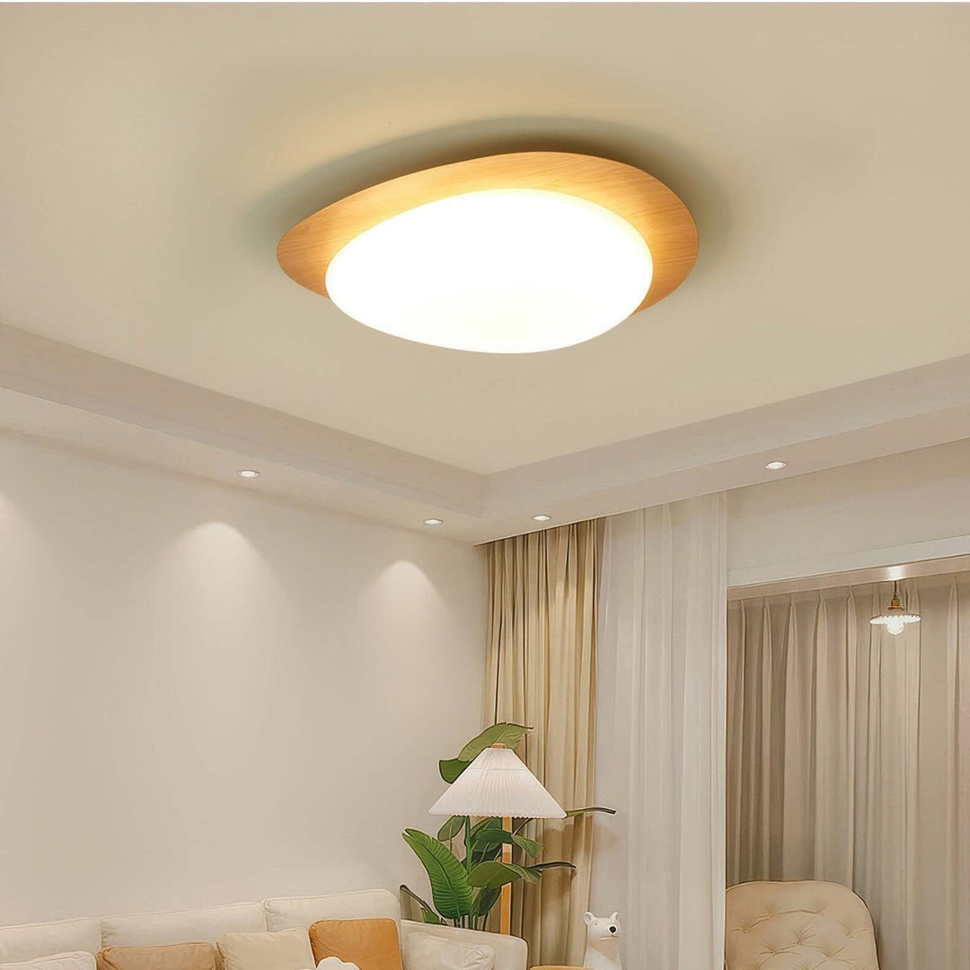 Moderne træ loftlampe med åremønster