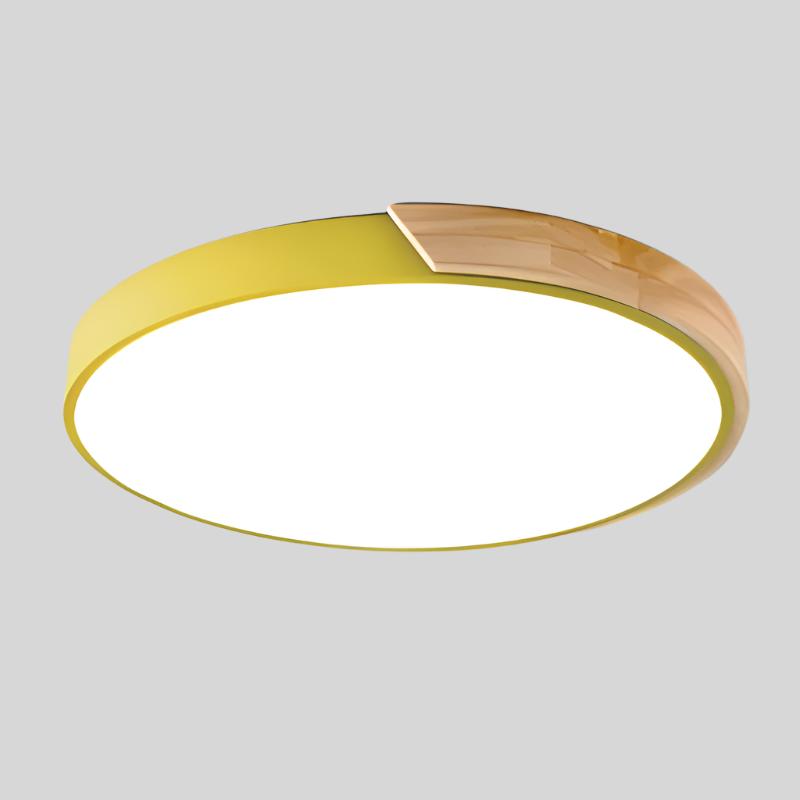 Moderne rund træ loftlampe, skandinavisk design