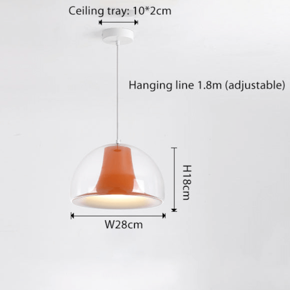 Moderne halvcirkel pendel med glaskuppel