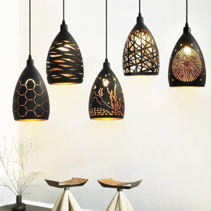 Moderne metal pendel lampe med mønster