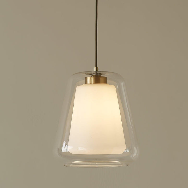 Moderne Pendel Lampe - Guld og Gennemsigtig