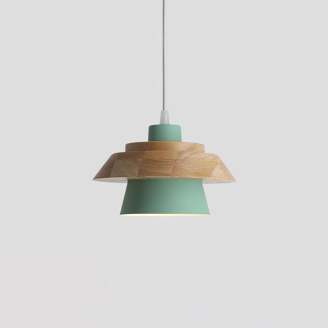 Moderne træ- og sten pendel lampe