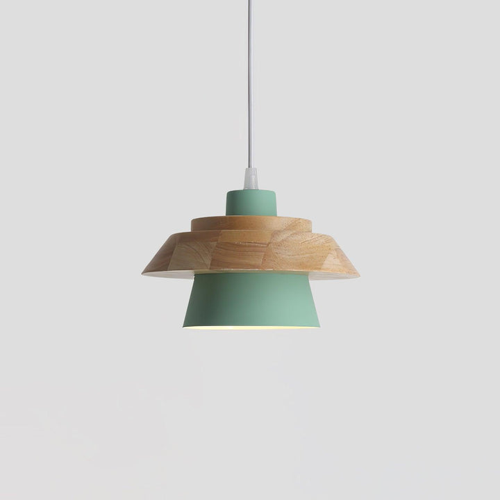Moderne træ- og sten pendel lampe