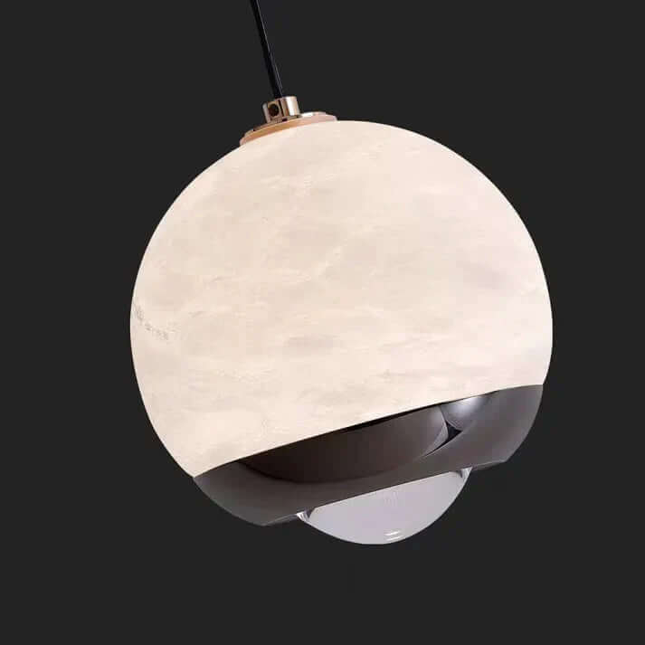 Moderne marmor- og alabast pendellampe, kugleformet design, nordisk stil