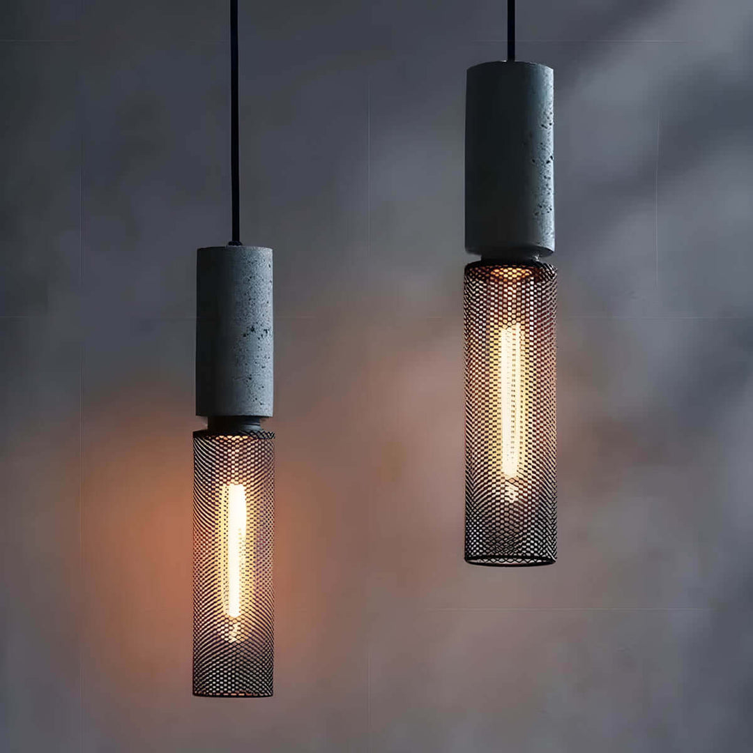 Moderne loft pendellampe - Beton & metal design
