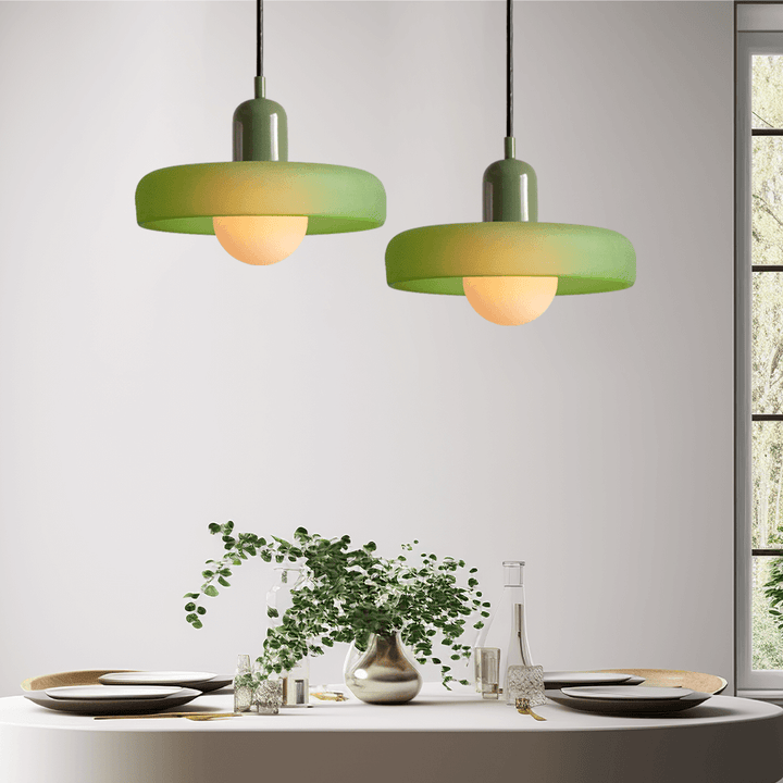 Farverig Glas Loftslampe - Bauhaus Stil