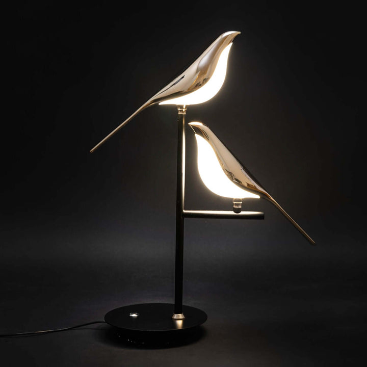 Moderne bordlampe i metal - Fugleformet