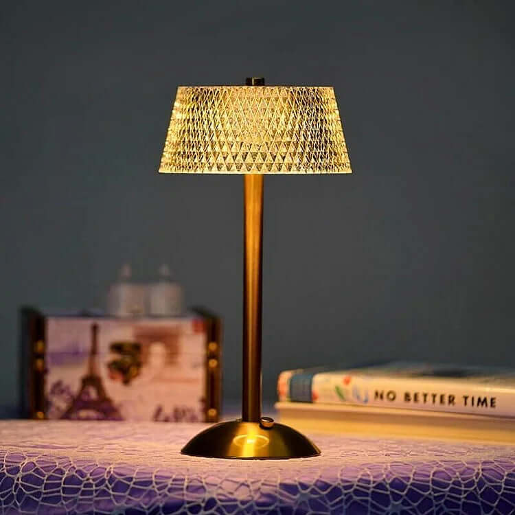 Trådløs krystalmetal bordlampe