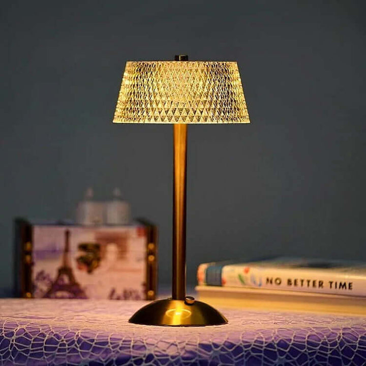 Trådløs krystalmetal bordlampe