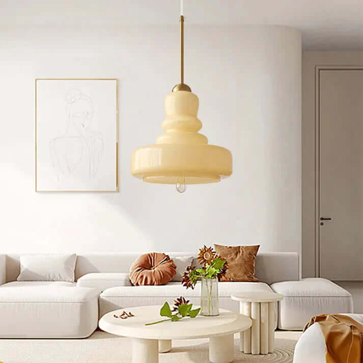 Bauhaus-stil pendellampe af glas