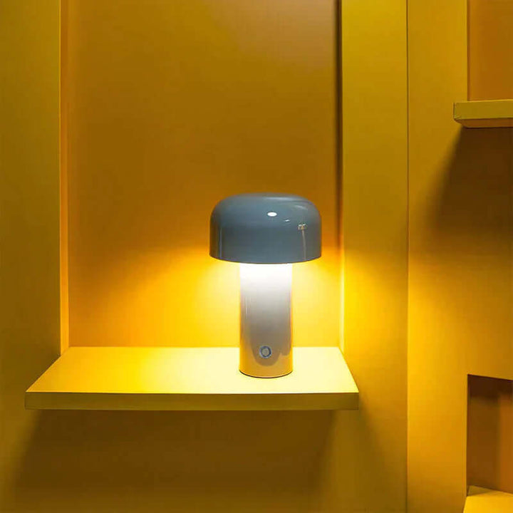 Trådløs bordlampe, italiensk champignon design