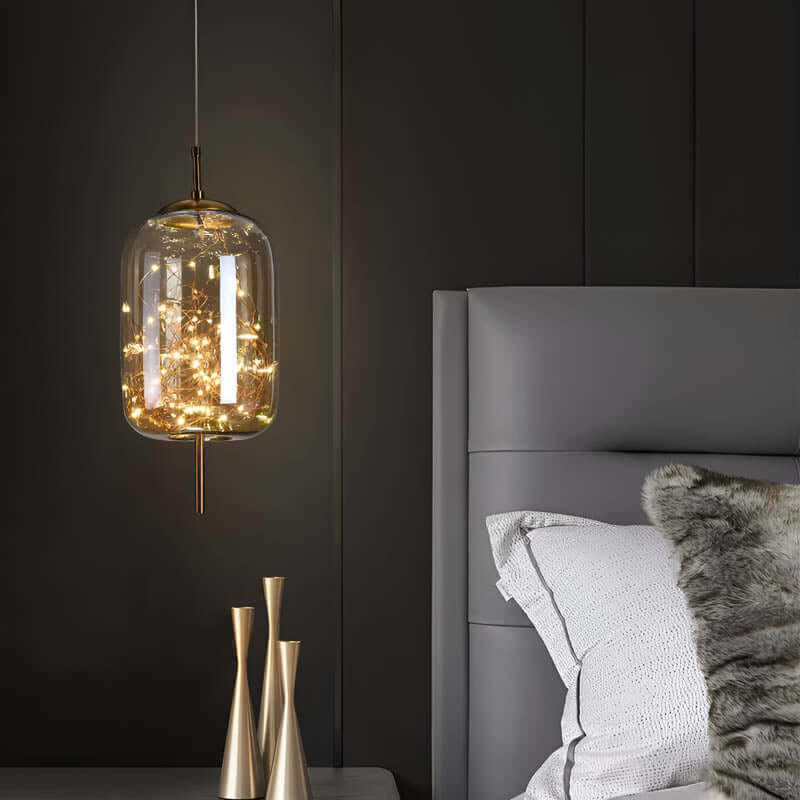 Mørk glas pendel til moderne indretning