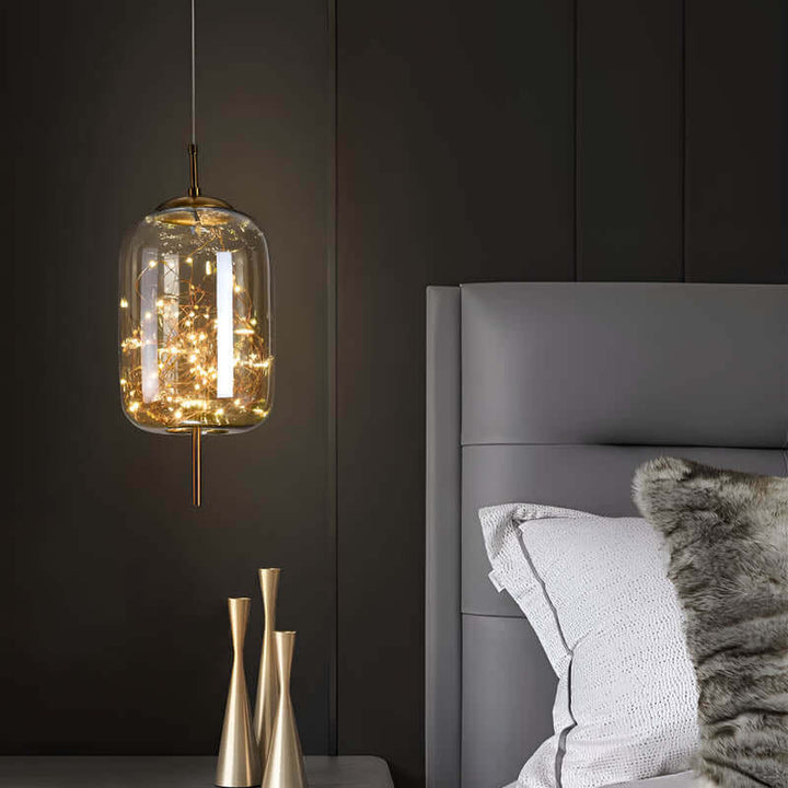 Mørk glas pendel til moderne indretning