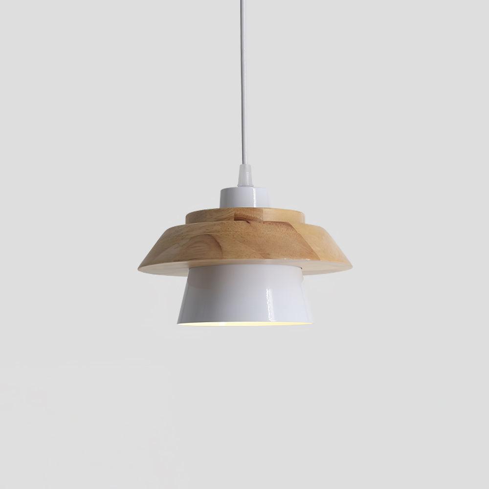 Moderne træ- og sten pendel lampe