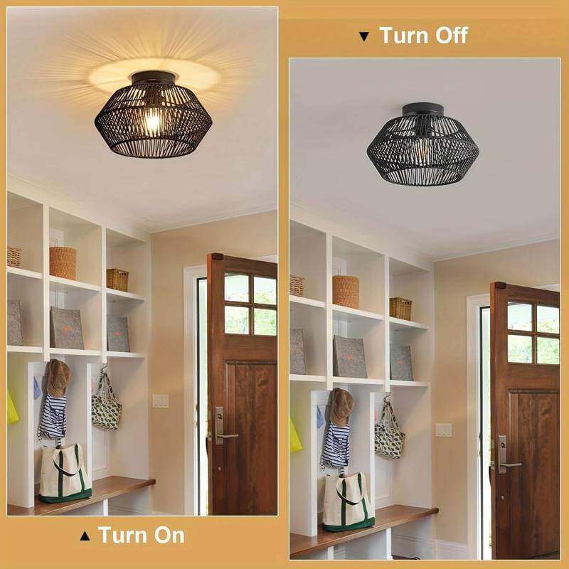 Boho Rattan Loftslampe