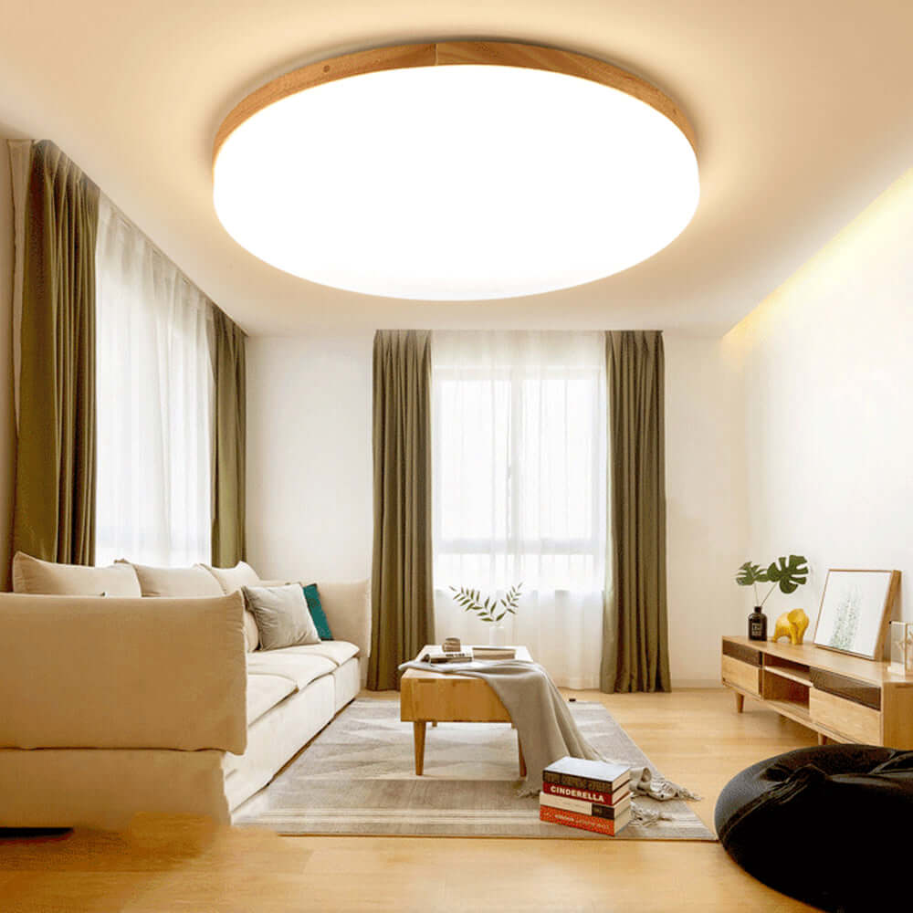 Enkel rund LED loftlampe i akryl