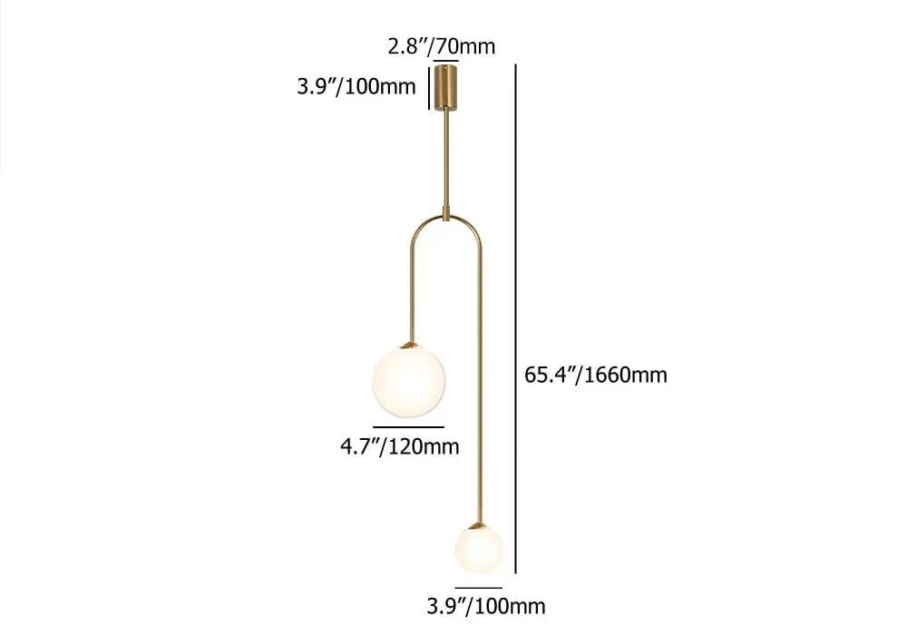 Moderne U-formet Pendel, 2 Lys