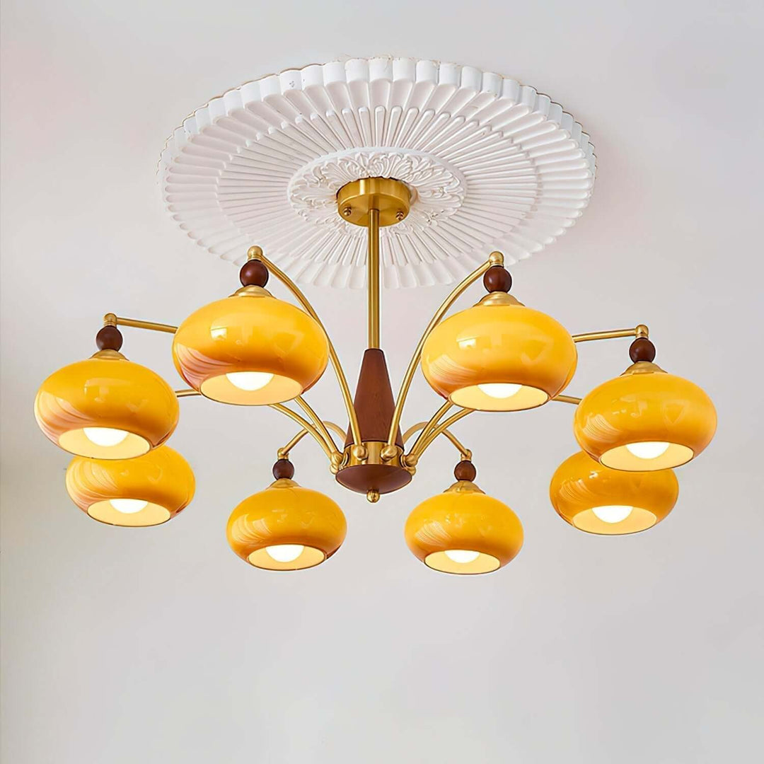 Retro loftlampe, karamelfarvet
