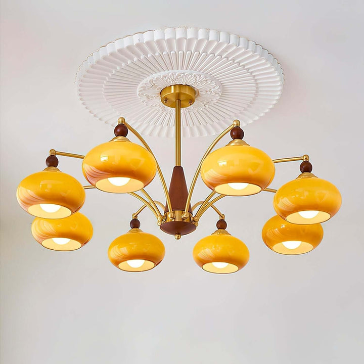 Retro loftlampe, karamelfarvet