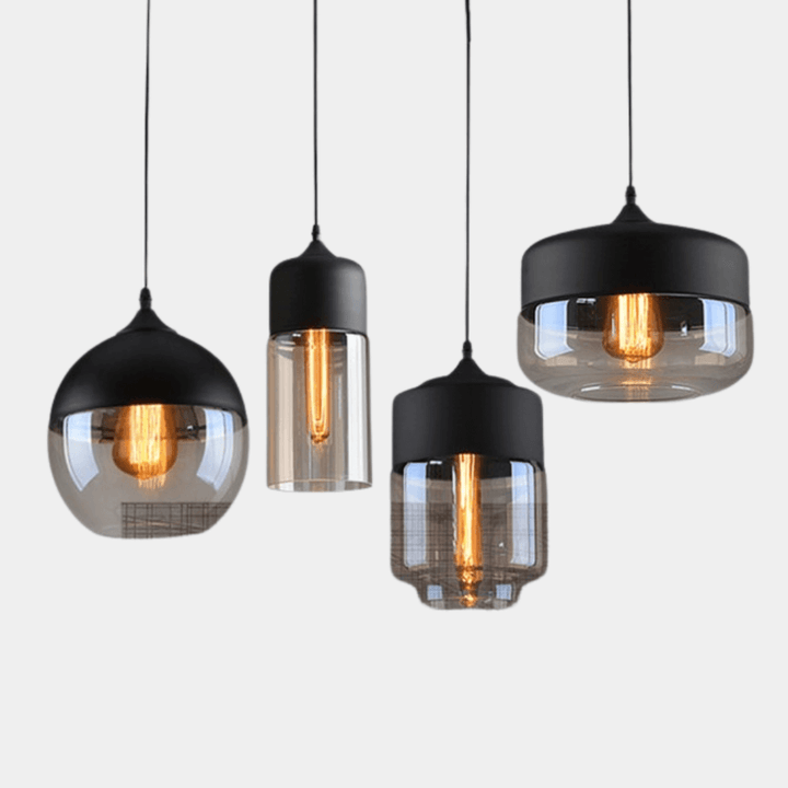 Modern Metal and Glass Ceiling Lamp