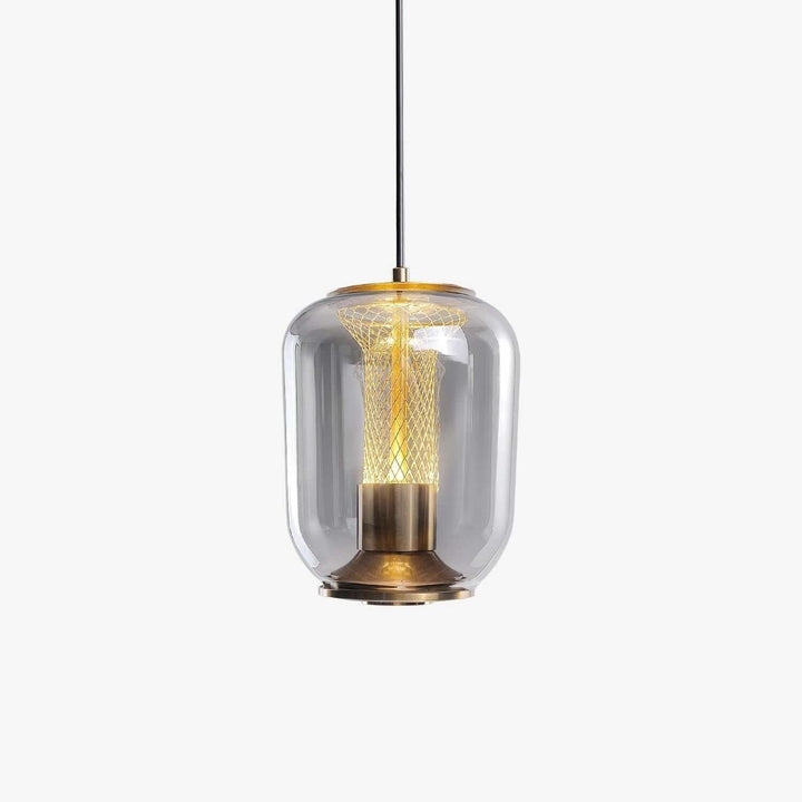 Stilfuld glaslampe i et minimalistisk rum