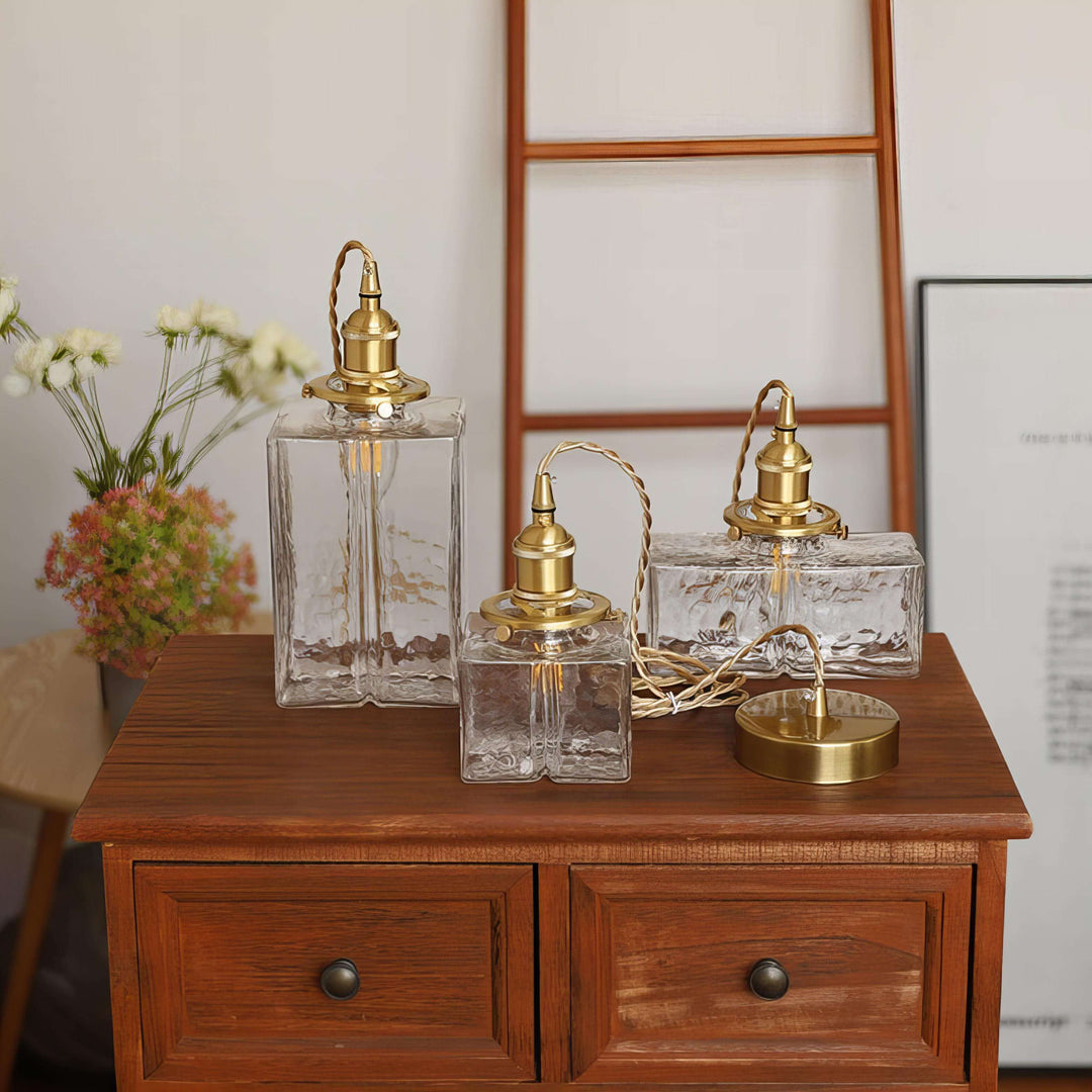 Moderne retro glas pendellampe