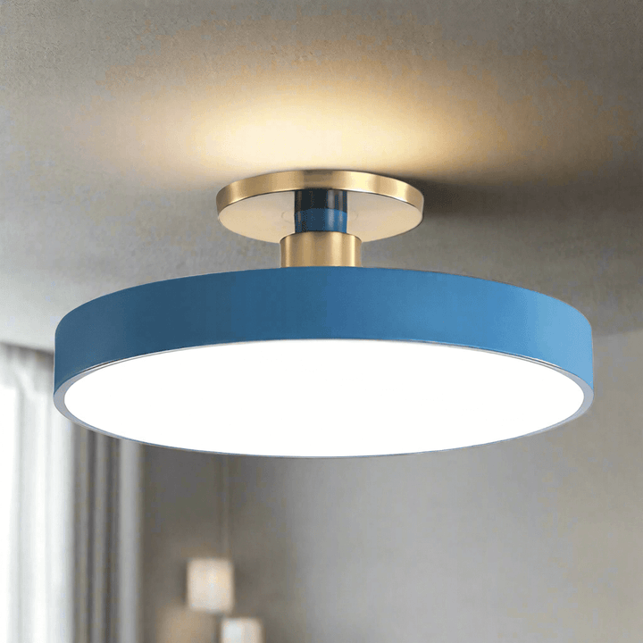 Moderne rund LED loftlampe til soveværelse med nordisk design i akryl, semi coil lyskilde