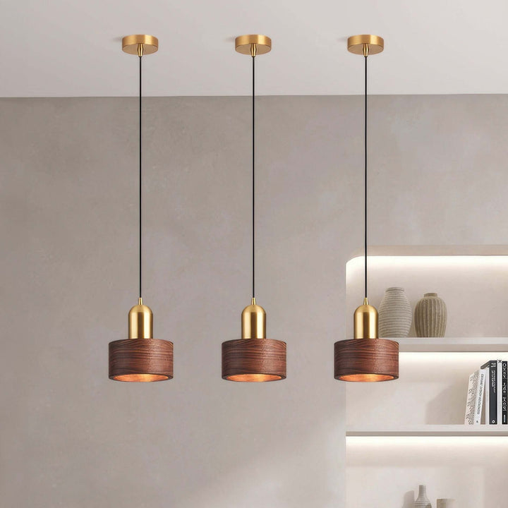 Moderne cylindrisk pendel lampe i japansk stil