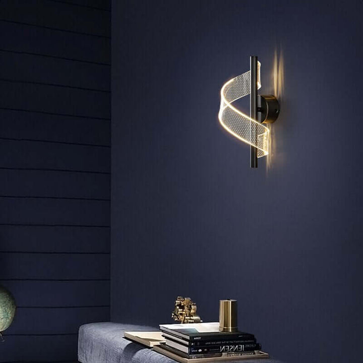 Glas væglampe - Luksuriøs vægmonteret lampe med krystalkandelaber