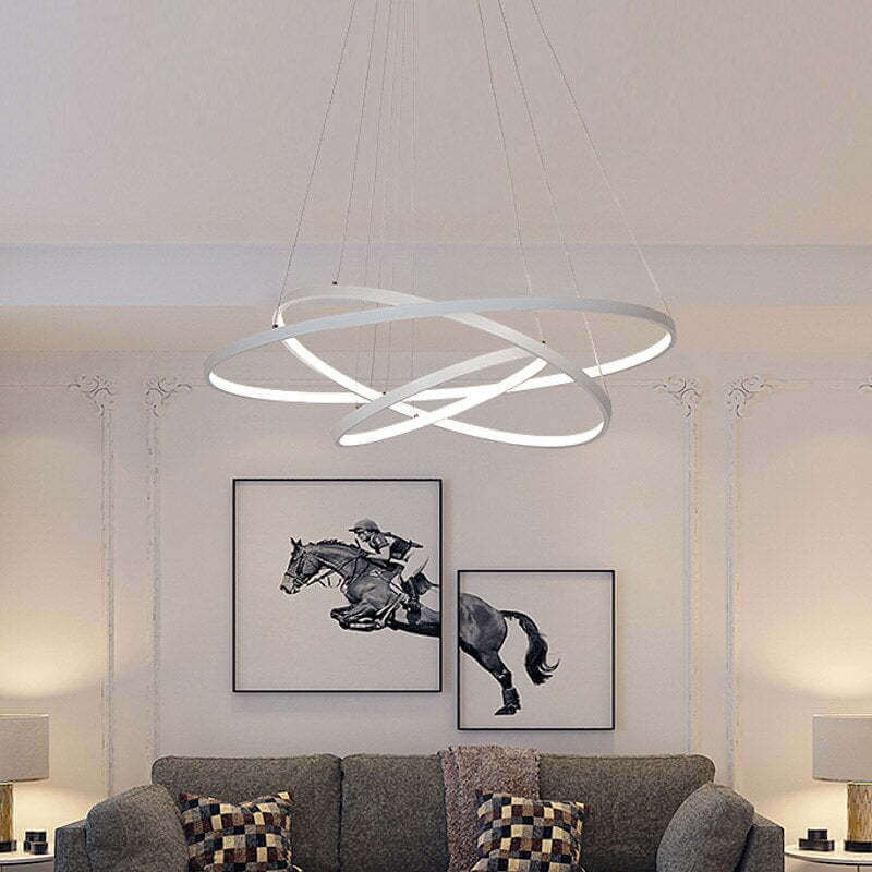 Moderne 3-ring LED loftslampe detalje