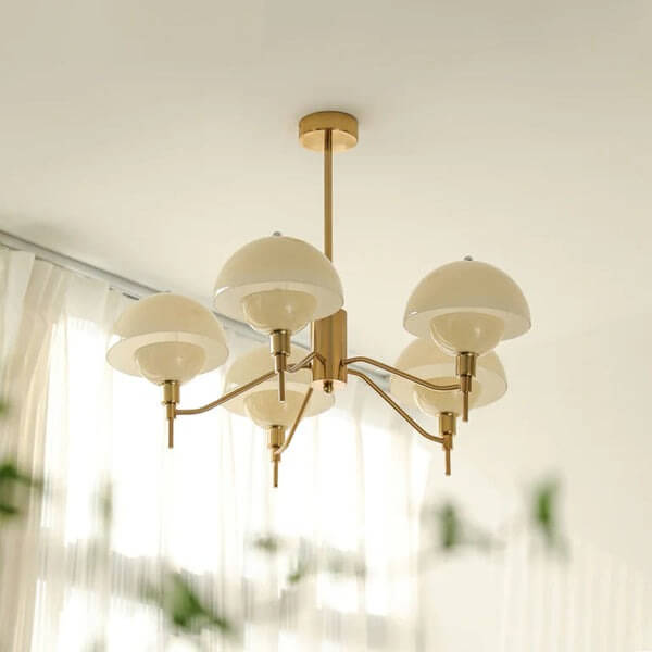 Fransk Boble Loftslampe Guld Hvid